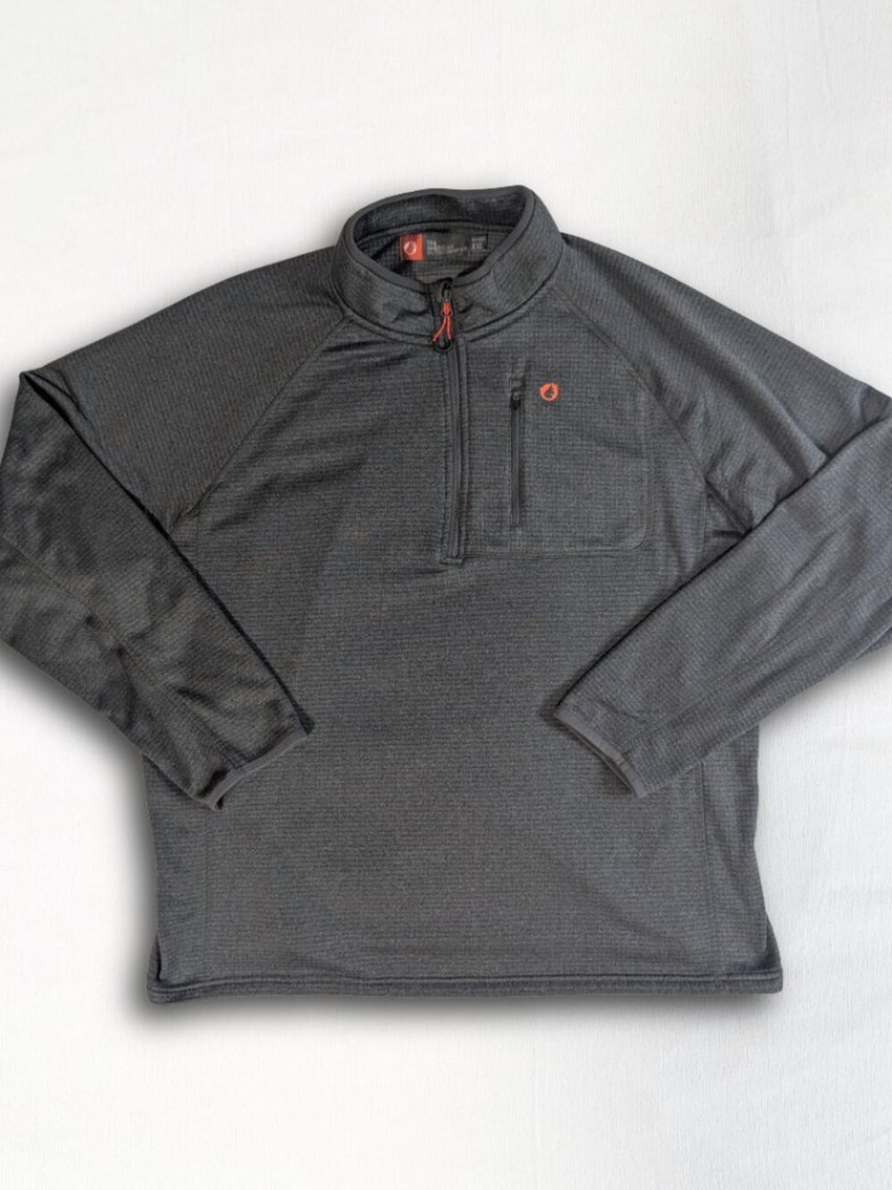 The American Outdoorsman Men's XXL Quarter-Zip Pullover Gray Waffle Knit Fleece